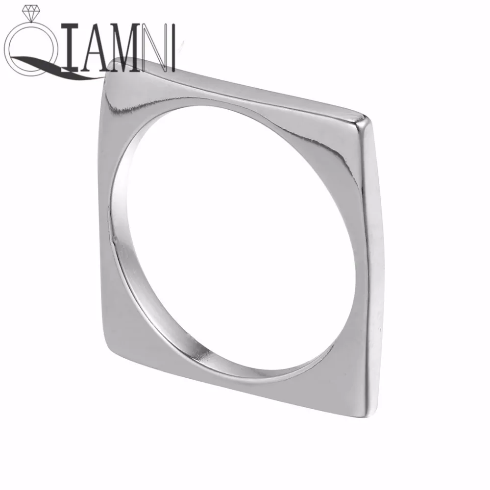 

QIAMNI Strange Geometric Open Square Ring Gift Bijoux Anillos Christmas Jewelry Accessories for Women Girls
