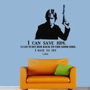 

Vinyl Wall Decals I Can Save Luke Star Wars Quote Decal Home Decor Mural