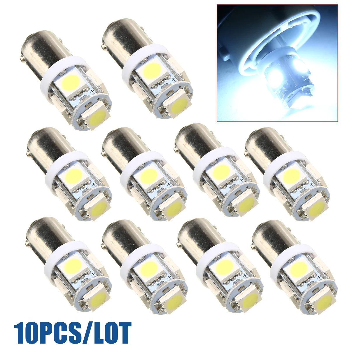 Новое поступление 10 шт. 12 В T11 BA9S белая лампа T4W 3886X H6W 363 5050 5 Светодиодная для