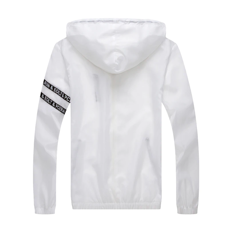 Sun protection jacket summer men's fashion letter print hooded sun protection jacket skin clothing couple sun protection jacket