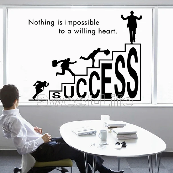 free shipping company culture success wall stickers for office wall