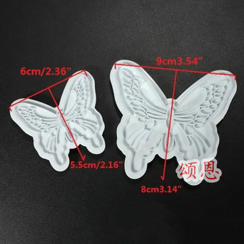 2PCSlot Butterfly Cake Fondant Decorating Mold Cookie Plunger Cutters Mould Kitchen Baking Tools (4)