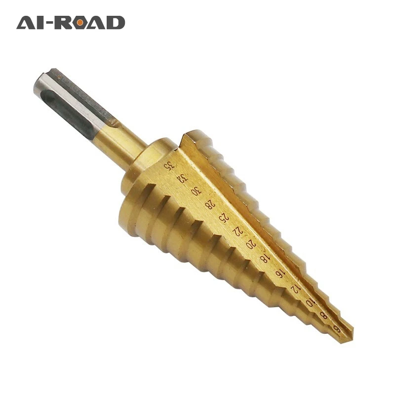 

6-35mm HSS Titanium Coated 13 Step Drill Bit Drilling Power Tools for Metal High Speed Steel Wood Hole Cutter Step Cone Drill