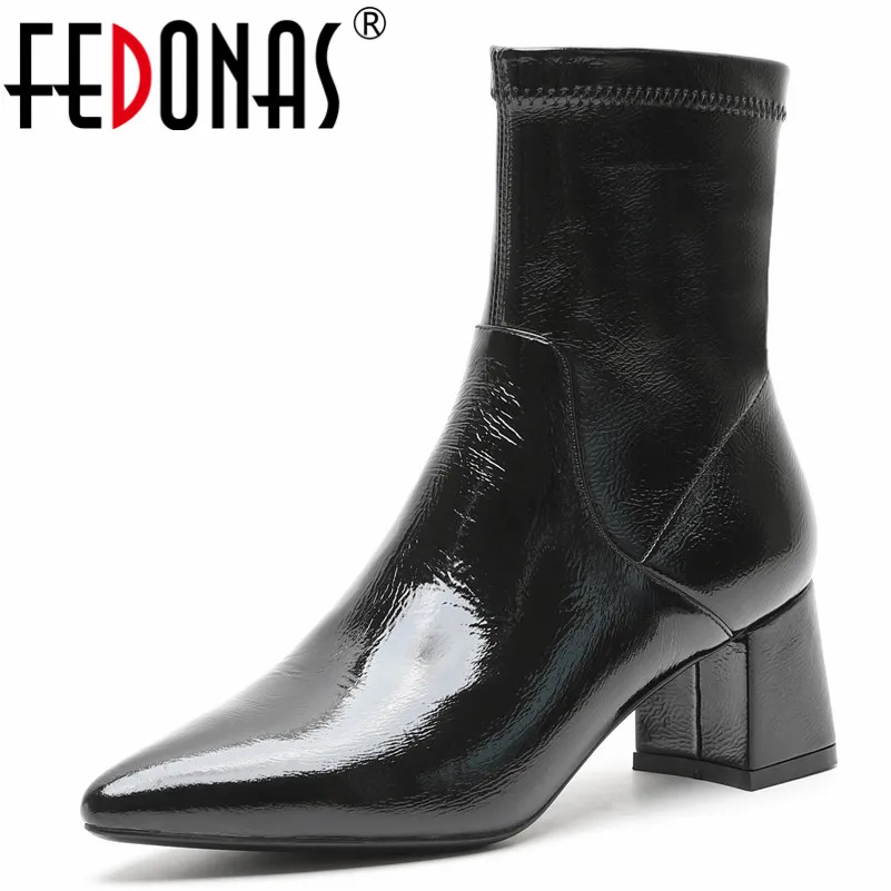 

FEDONAS Brand Women Ankle Boots High Heels Zipper Short Martin Shoes Woman Pointed Toe Party Wedding Shoes Office Pumps Boots