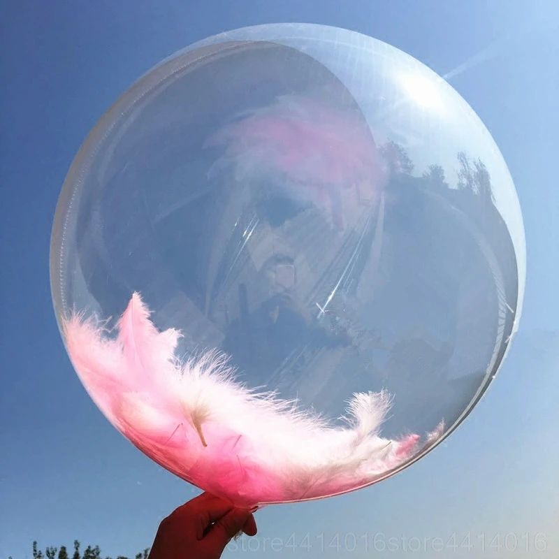 

3pcs/set 18inch Transparent Bobo Helium Balloon Feather Sequins Confetti DIY Wedding Birthday Party Christmas Decor Balloon 7q