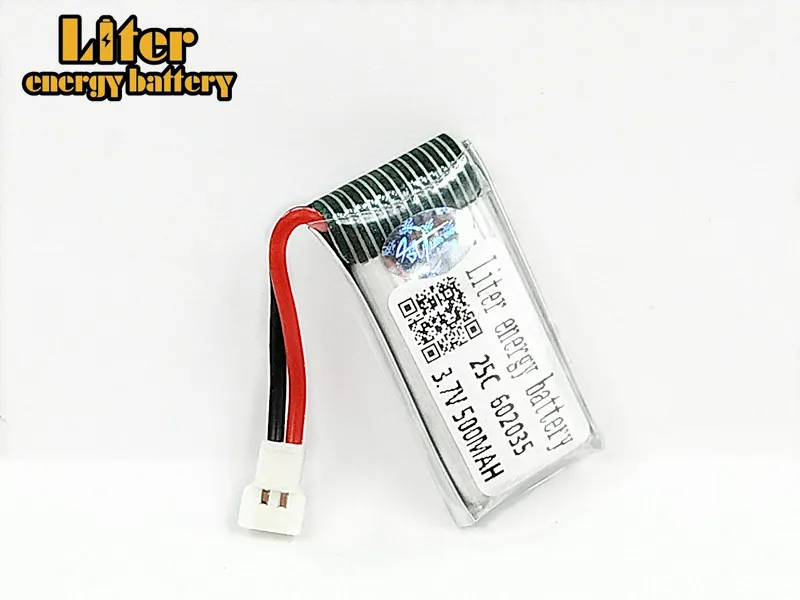 20 шт./лот 3 7 V 500mAh lipo батарея для Hubsan X4 H107 Di Feida DFD F180 F47 F48 500mah 25C 602035 XH вилка