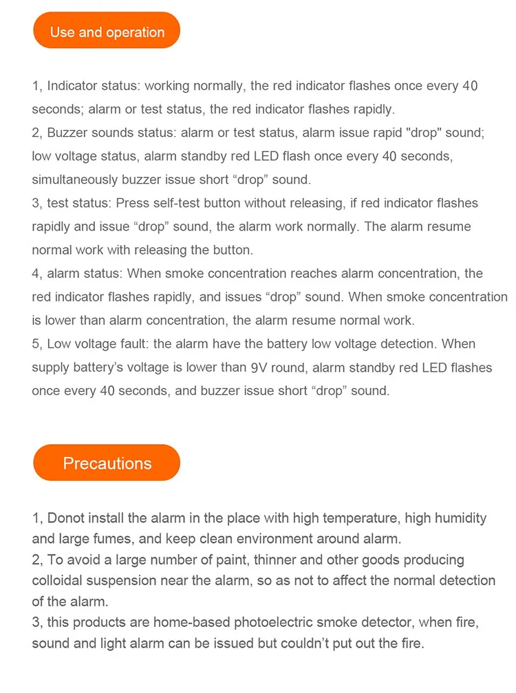 High Quality CE RoHS certificated Security Protection Alarm System Independent Photoelectric Smoke Detector AC622DY(12)