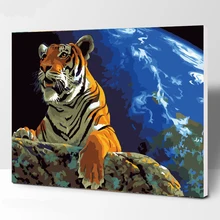 Картины для уркашения стен с изображением тигра, картины для уркашения стен для гостиной, холст, животные, цифровая живопись, рисунки без рамки