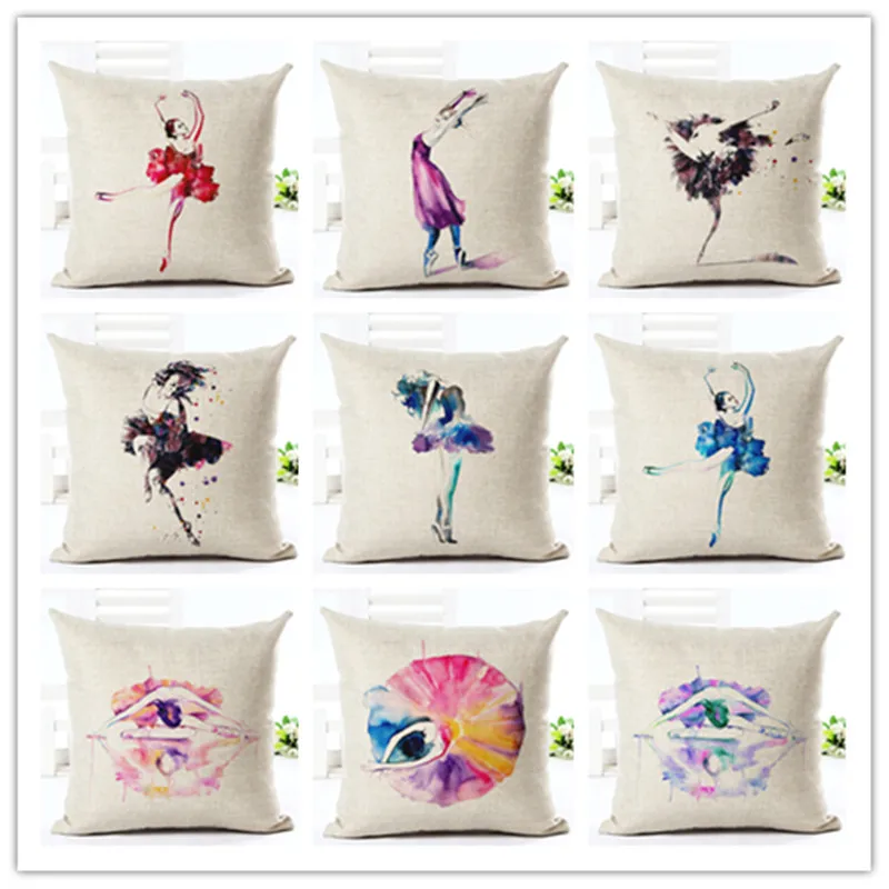

High Quality Creative Fashion Dancing Girl Chair Pillow Cushion Cover Home Decorative Printed Throw Pillowcase Cojines Almofada