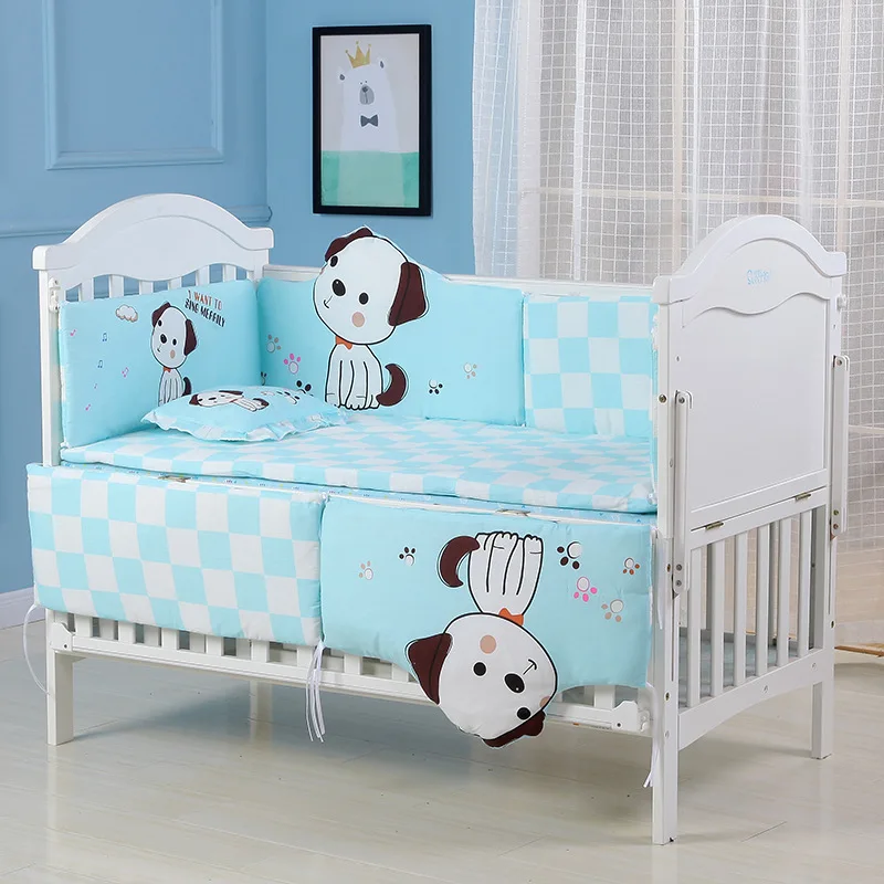 5 шт. малыша натуральный хлопок детская кровать детская кроватка с амортизатором бампер для детской комнаты декор новорожденных