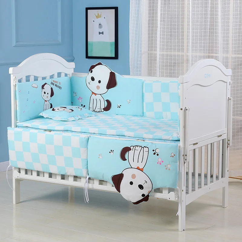  5pcs Toddler Pure Cotton Baby Bed Bumper Crib Bumper Infant Room Decor Newborn Knotted Crib Bumper 
