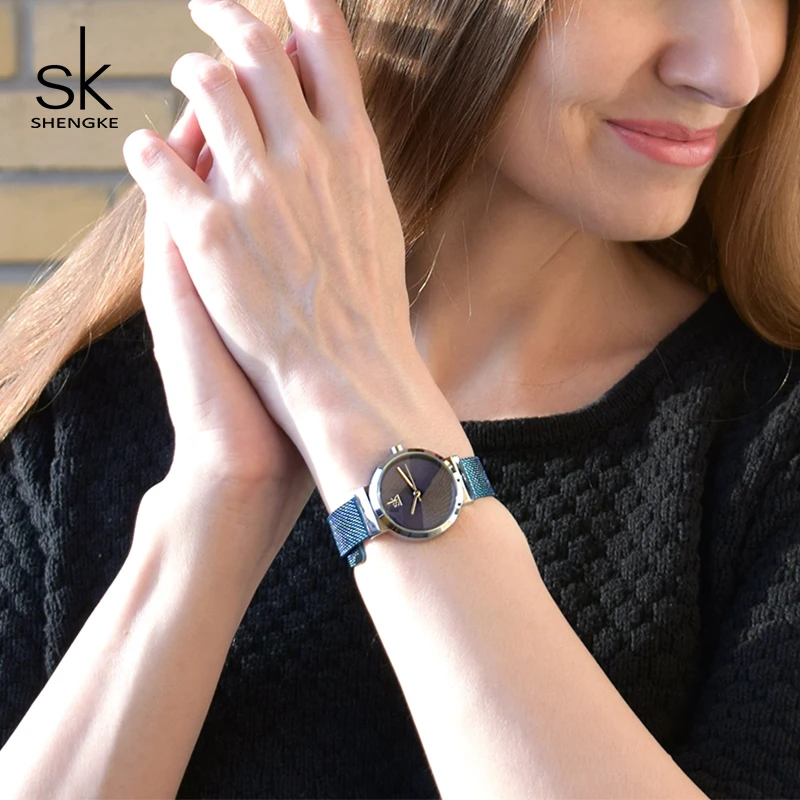 

Shengke Watches Women Brand Luxury Stainless Steel Quartz Watches Ladies Wrist Watch Relogio Feminino 2019 Women's Day Gift