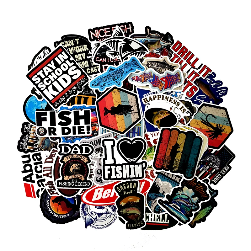 50Pcs/pack Interesting Fisherman Fishing Stickers For car Motorcycle Skateboard Laptop Decoration Car Refrigerator Funny Sticker 50Pcs/pack Interesting Fisherman Fishing Stickers For car Motorcycle Skateboard Laptop Decoration Car Refrigerator Funny Sticker