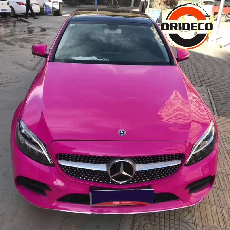 

5x67ft Rose Red Glossy Crystal Vinyl Wrap Car Sticker Vehicle Autos Motorbike Gloss Wrapping Foil With Air Release 2019 New