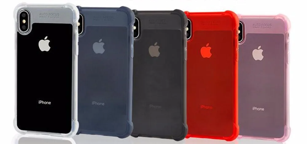 

COOKZU TPU Phone Case with Anti-fall Airbag for iphone XR/XS/XS Max/X Simple Color Phone Cover Case for iphone 7/8/6s plus