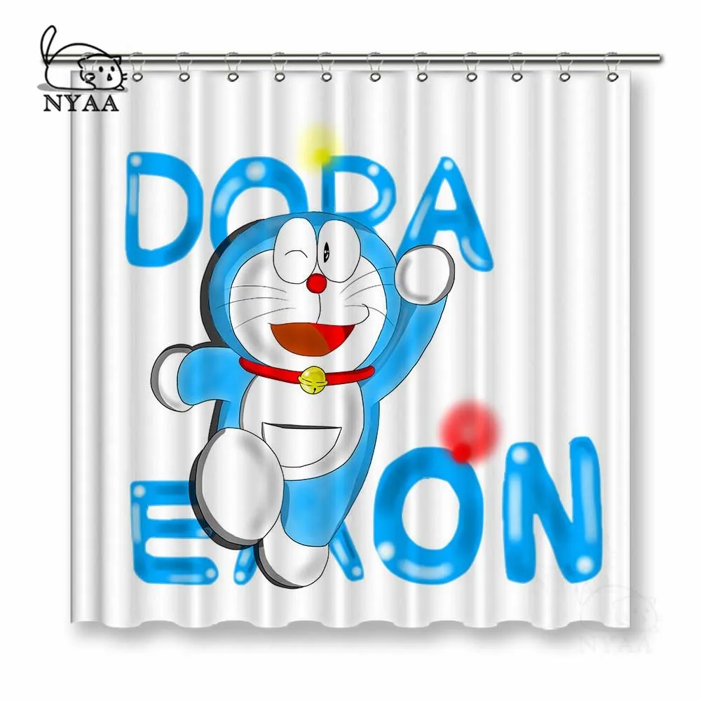 

NYAA Happy Cat Shower Curtains Polyester Fabric Curtains For Home Decor
