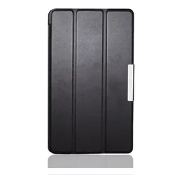 Premium Ultra Slim Leather Tablet Case with Auto Sleep Flip Folio Cover and Magnetic Stand (Black)