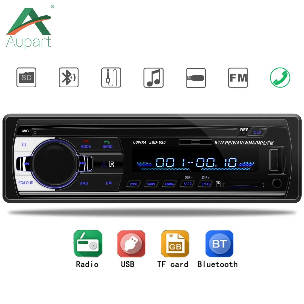 1 Din автомобильное радио JSD520 12V Bluetooth стерео в тире FM Aux вход поддержка Mp3/MP4 USB TF MMC WMA