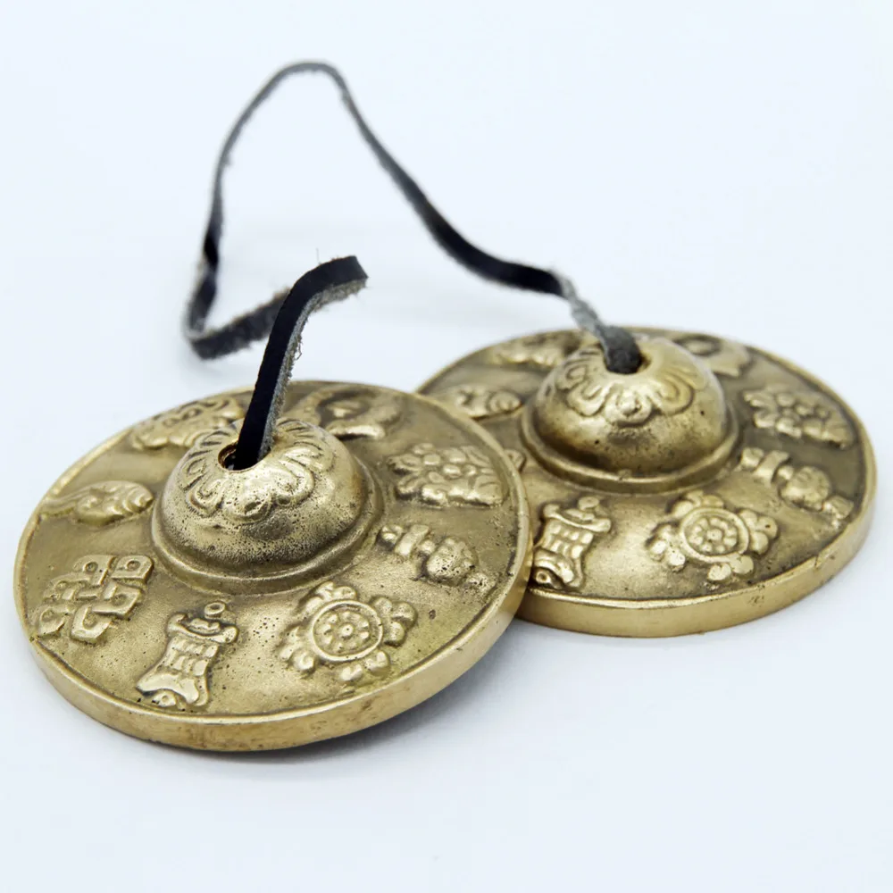 

Tingsha Tibetan Meditation Chime (Medium) Om Mani Padme Hum 6.5cm