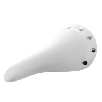 

New White Vintage Retro Riveted Road Fixie Bike Saddle Bicycle Seat Fixed Gear