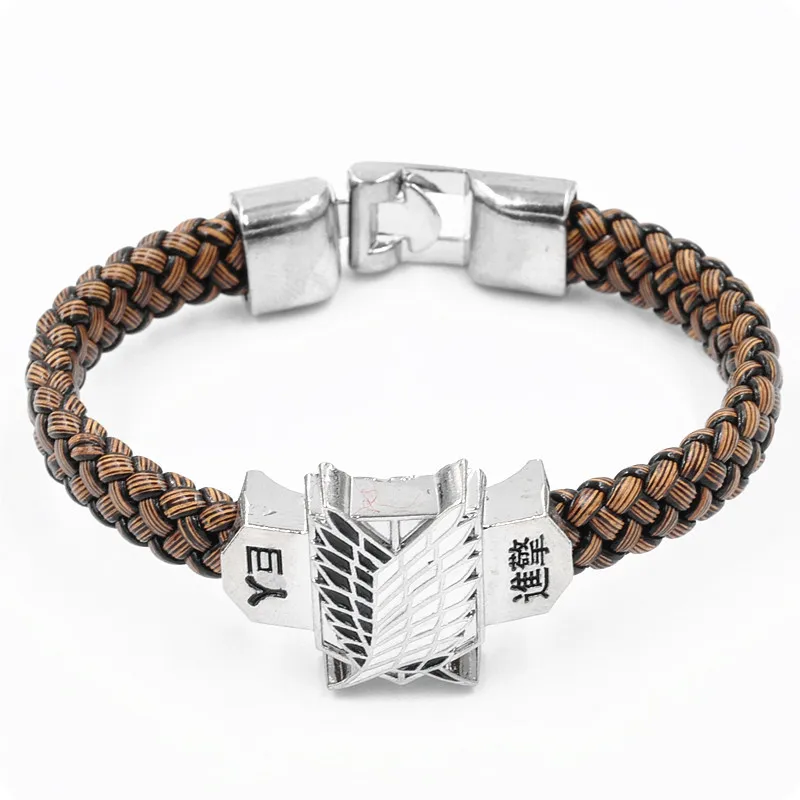 Attack on Titan Scouting Corps Anime Leather Bracelet DEATH NOTE Metal Accessories Cosplay Collection