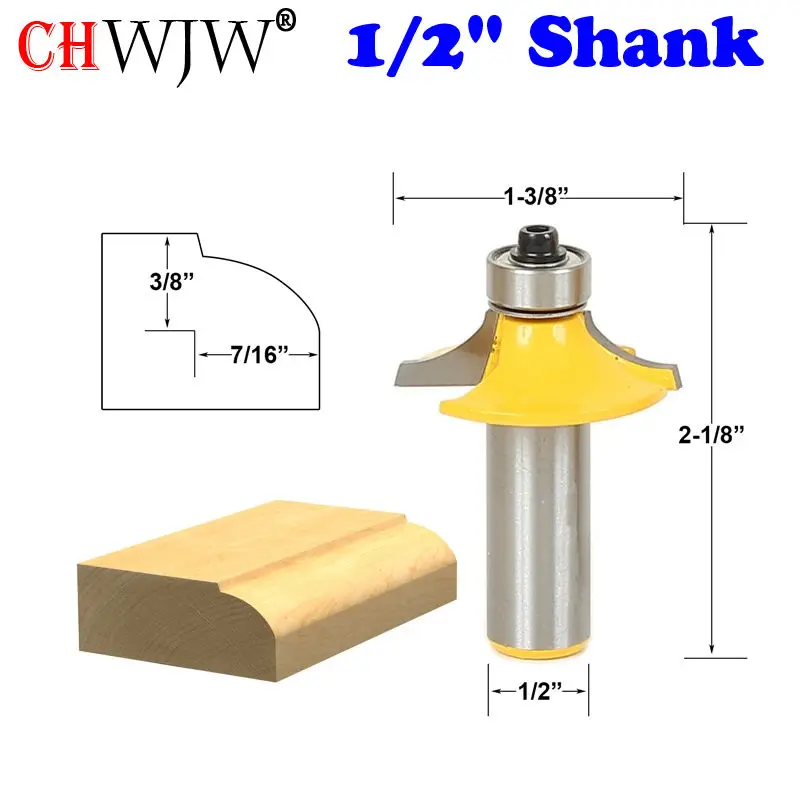 

1pc Drawer & Cabinet Door Front Edging Thumbnail Router Bit-1/2" Shank- Chwjw 12161 woodworking cutter woodworking bits