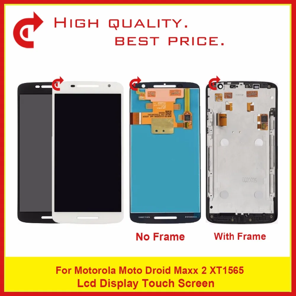 

10Pcs/lot High Quality 5.5" For Motorola Droid Maxx 2 XT1565 Full Lcd Display With Touch Screen Digitizer Panel Assembly Frame