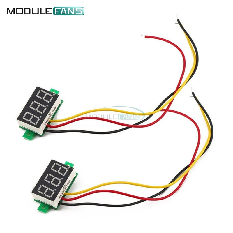 Синий 0,28 дюймов 3 провода мини DC цифровая панель Вольтметр светодиод для монтажа на Панель Напряжение Электронный комплект Модуль платы блока программного управления