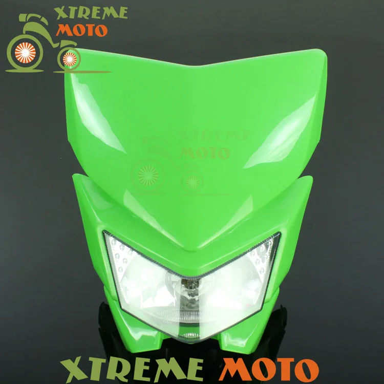 Зеленый Универсальный налобный фонарь уличный для Kawasaki KX 65 85 125 250 500 250F 450F KLX 450R 150 250 мотокросс эндуро