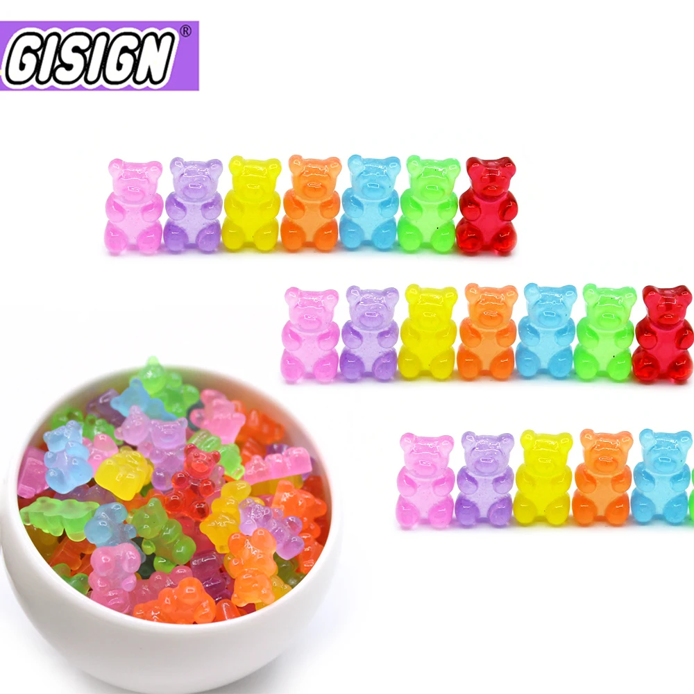 

10Pcs Bear Charms for Slime DIY Candy Polymer Bead Filler Addition Slime Accessories Toys Lizun Modeling Clay Kit for Children