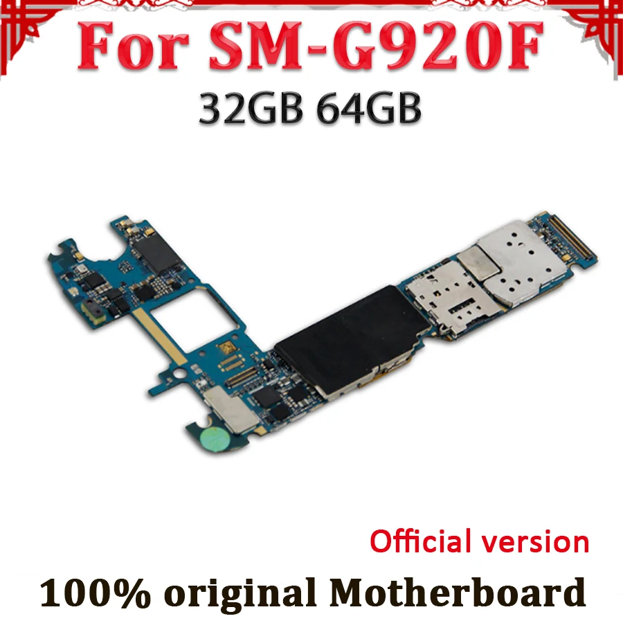 

100% Unlocked Logic Board 32GB/64GB For Samsung Galaxy S6 Motherboard G920F Mainboard With Android System
