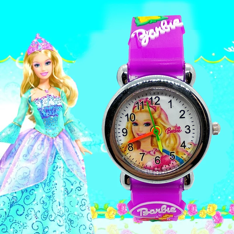 

3D Cartoon Sexy Princess doll Baby Children Watch for Kid Girls Boys Students Clock waterproof kids watches Quartz Wristwatches