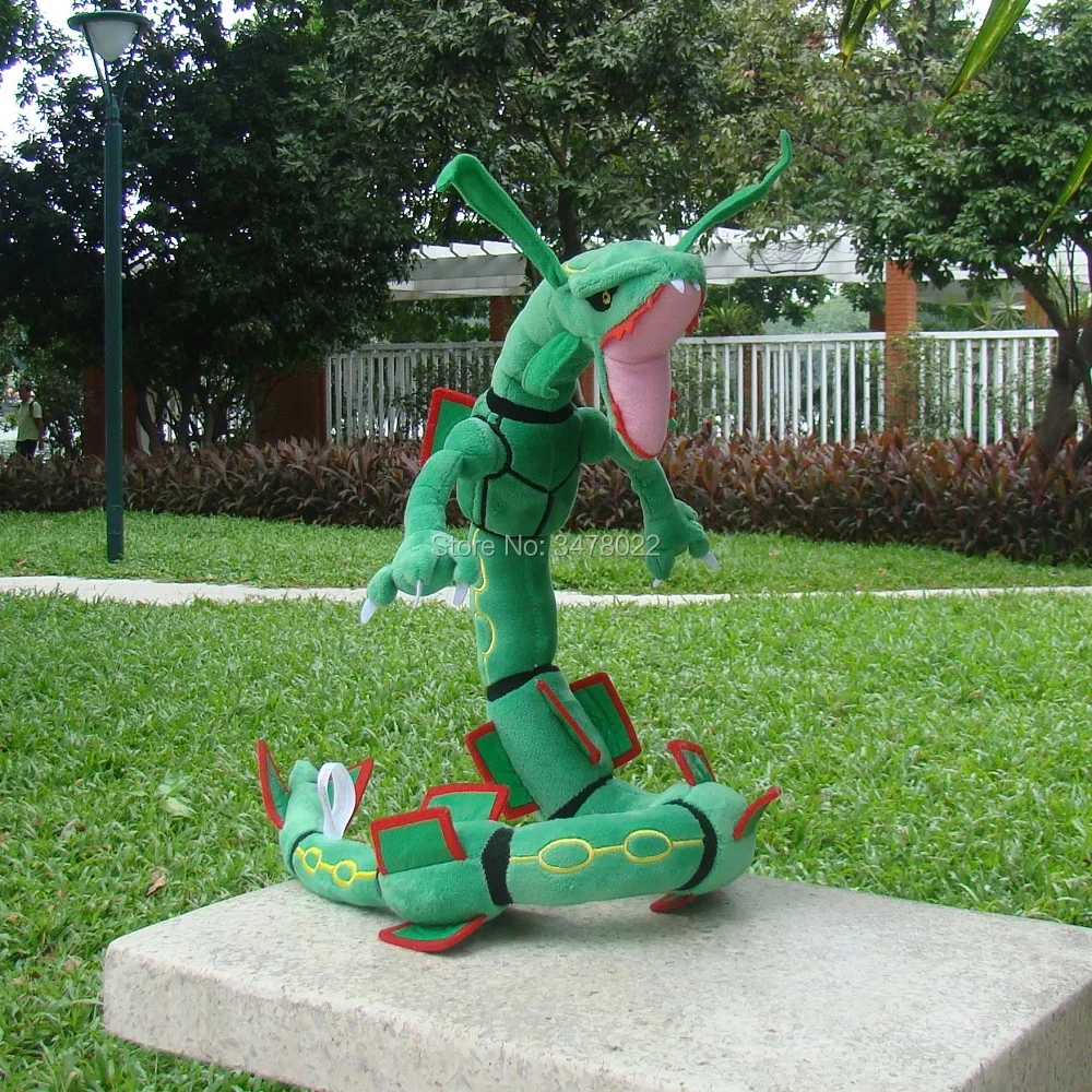 2 стиля Дракон плюшевая игрушка Mega Rayquaza 80 см зеленые и блестящие черные мягкие