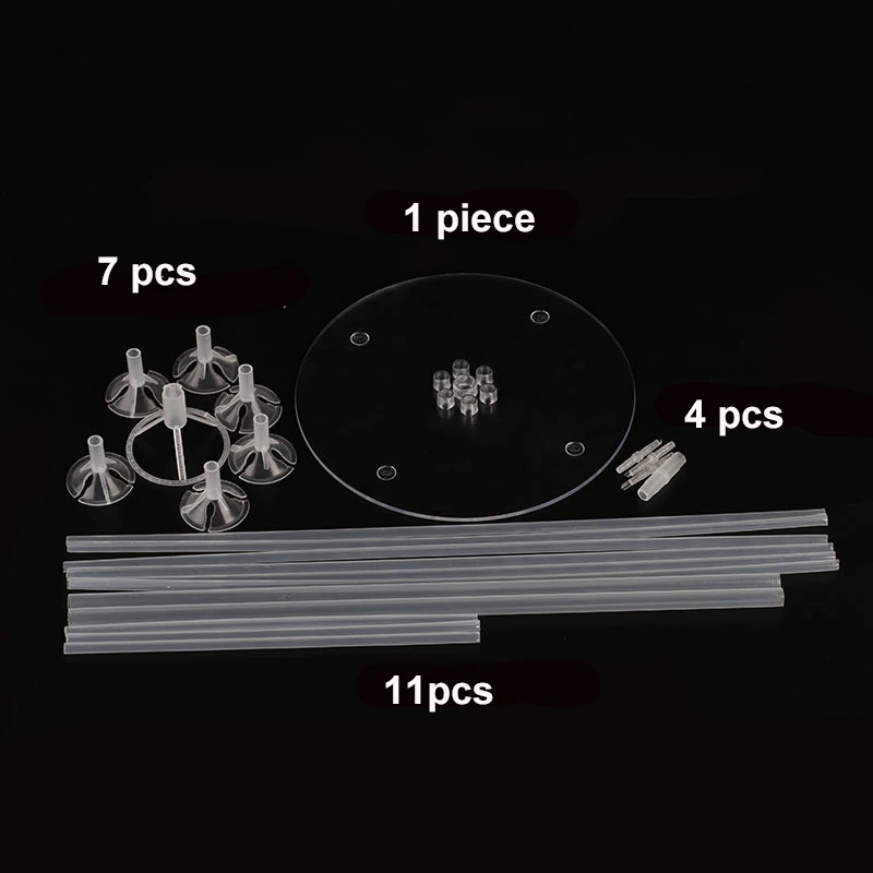 Пластиковый шар полюс колонна-подставка наборы стенд Арка с рамкой основание и полюс для Свадьбы Дети День Рождения украшения принадлежности - Color: 1 set