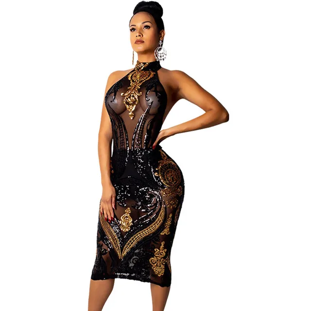 Elegant Black Sequin Dresses