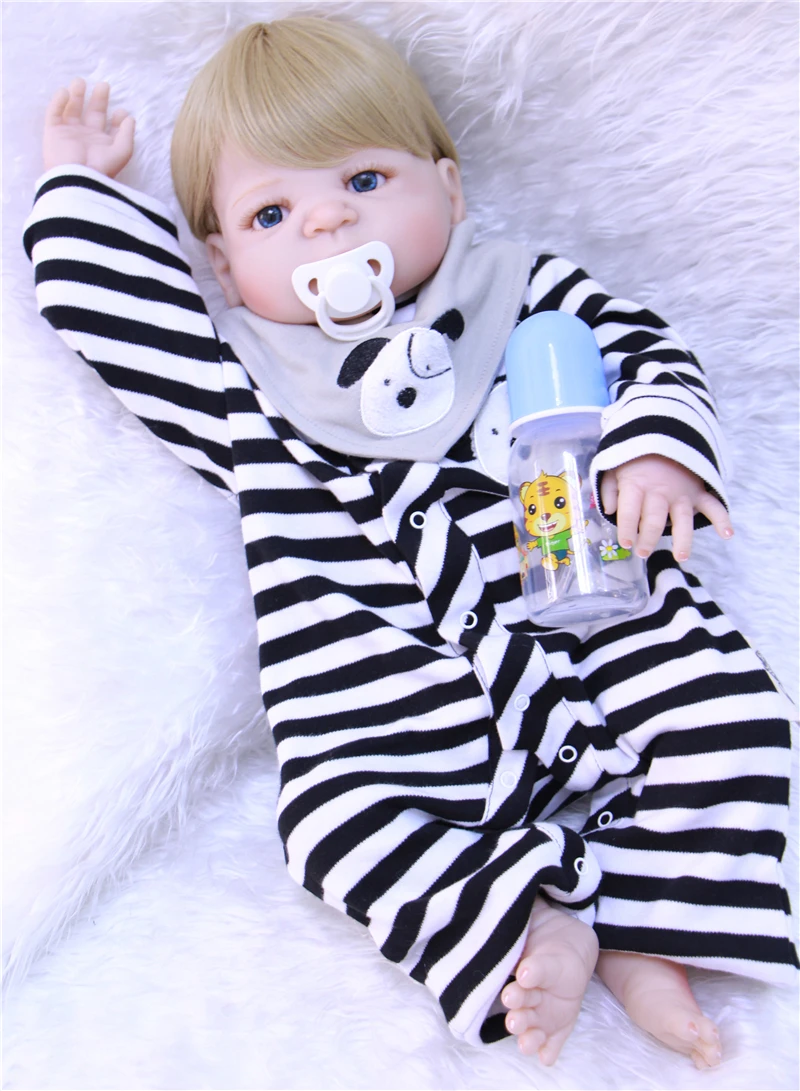 

22" Full Silicone reborn doll baby boy girl doll reborn for children xmas gift bebe alive bonecas reborn de silicone inteiro