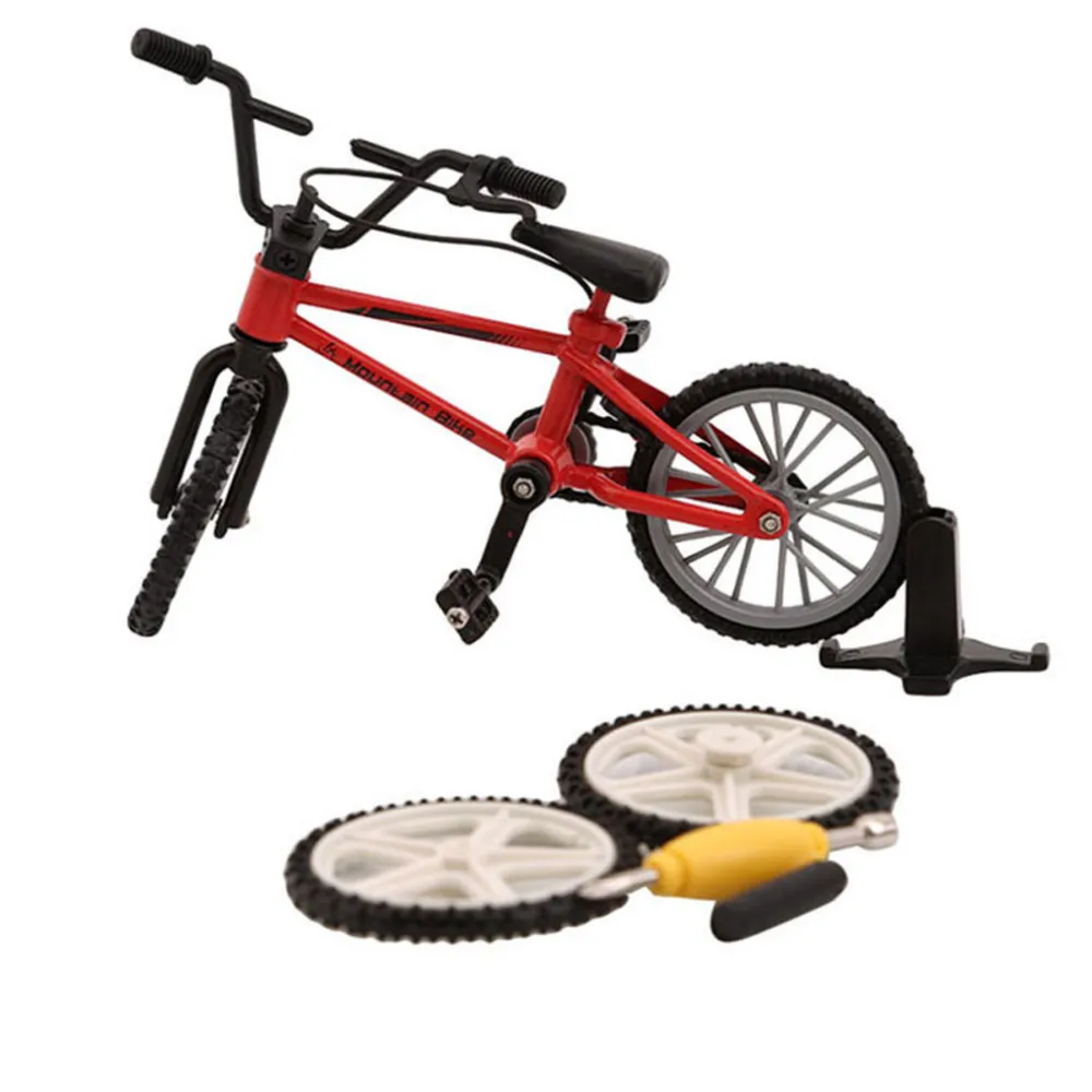 Мини BMX горный велосипед игрушки Розничная коробка+ 2 шт запасная шина мини-палец-bmx велосипед творческая игра подарок для детей Новинка - Цвет: Красный