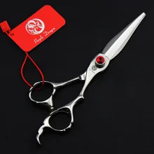 Toppest 6. Большой камень парикмахерские Ножницы с мешком Японии 440C 62HRC дома и салон Товары для собак Товары для кошек Pet Резка ножницы Ножницы для волос