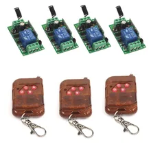Sleeplion DC 12V 10A 1CH Relay 3 4-key wireless RF Control Switch Transmitter+4 Receiver 315/433 MHz Channel Heterodyne Adapter