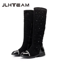 Populaire Enfants chaussures Filles bottes de feutre de princesse bottes sur le genou boot Printemps Automne Genou-longueur bottes De Mode pour Enfants