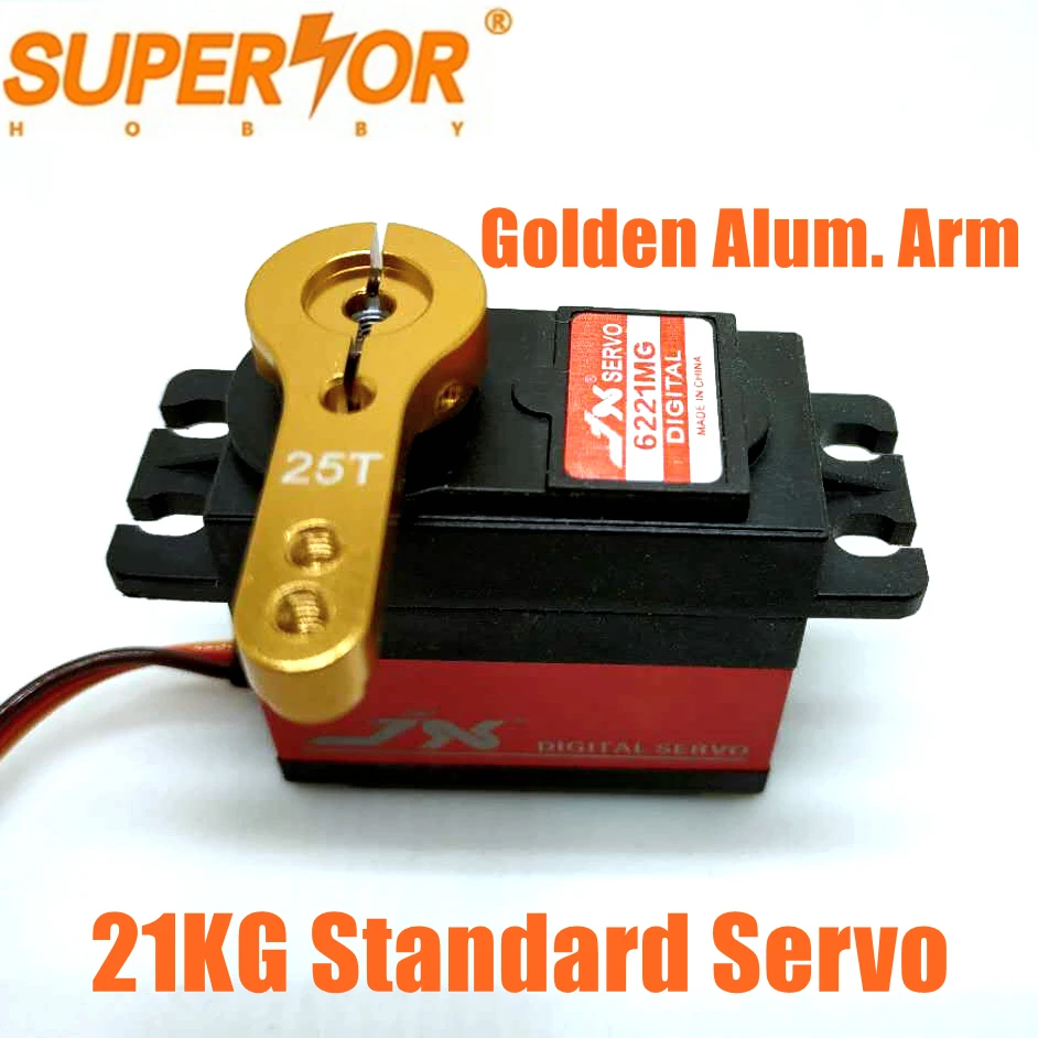 JX Servo PDI6221MG 20KG Digital Coreless 표준 서보 대형 토크 고정밀 메탈 기어 RC 모델