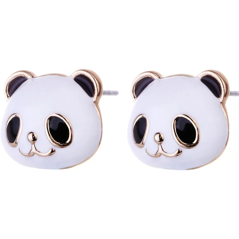 Ear Clip Earrings Korea Style Cartoon Panda Clip On Non Pierced For Women Party
