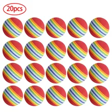 20 шт. 38 мм EVA пены мягкие радужные полосы мячи для игры в гольф качели Гольф клуб для начинающих тренировочные инструменты мяч крытый