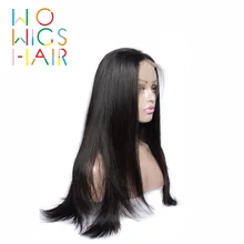 WoWigs волосы 360 парики прямые волосы Реми человеческих волос парики