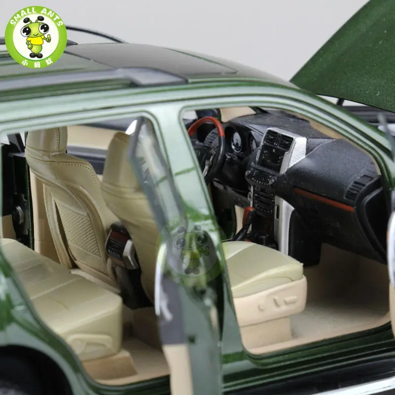 1:18 Масштаб Land Cruiser Prado литья под давлением модель автомобиля SUV игрушки для подарков коллекция хобби Зеленый