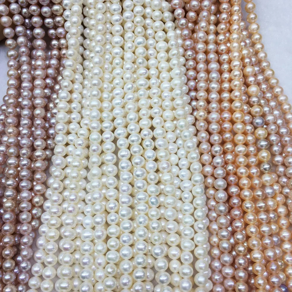 

High Quality 100% Natural Freshwater Pearl Loose Beads Round Beads 7-8MM DIY Jewelry Making Necklace Bracelet 36CM