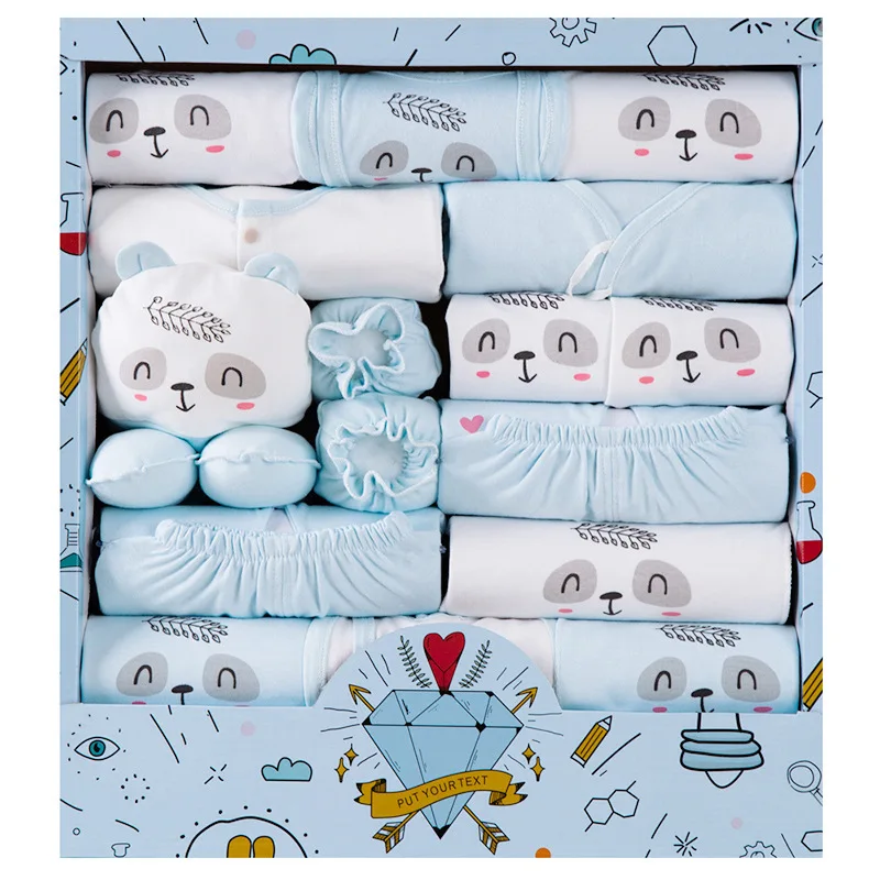 

18 Pcsset Baby Boy Clothes Newborn Baby Set 100% Cotton Baby Girl Clothes Outfits Pants Infant Clothing Hat Bib Rompers Gloves