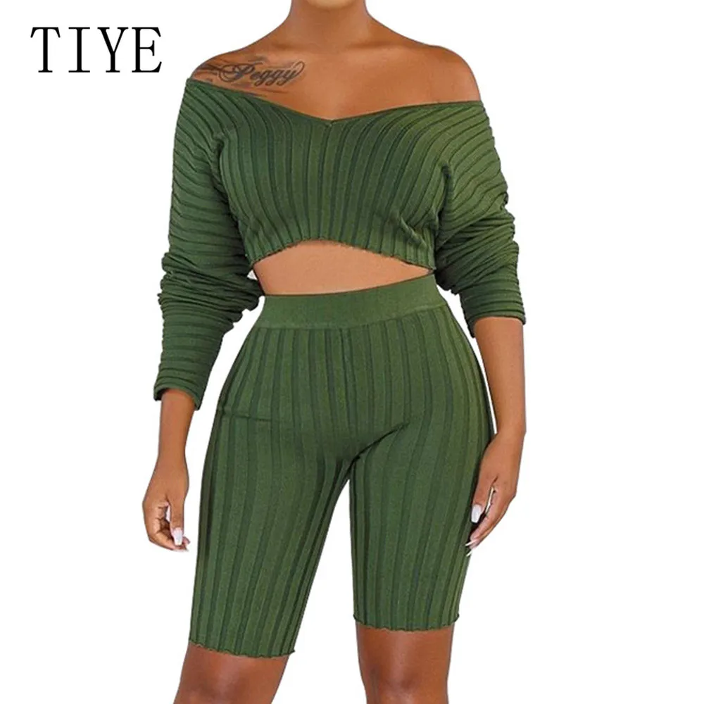 TIYE Women Pit Cloth Jumpsuits Autumn Off Shoulder Long Sleeve Bodycon Bandage Playsuits Casual Two Pieces Sets Elegant Rompers TIYE Women Pit Cloth Jumpsuits Autumn Off Shoulder Long Sleeve Bodycon Bandage Playsuits Casual Two Pieces Sets Elegant Rompers