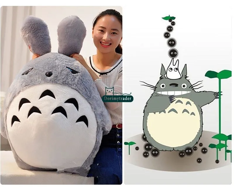 Dorimytrader 110cm Big Anime Soft Plush Totoro Toy 43'' Giant Stuffed Cartoon Totoro Doll Kids Pillow Kids and Adults Present DY61466(5)