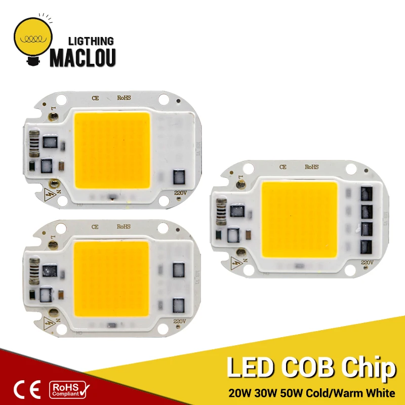 Светодиодный COB Чип 20 w 30 50 AC220V высокое Мощность смарт ic нет необходимости